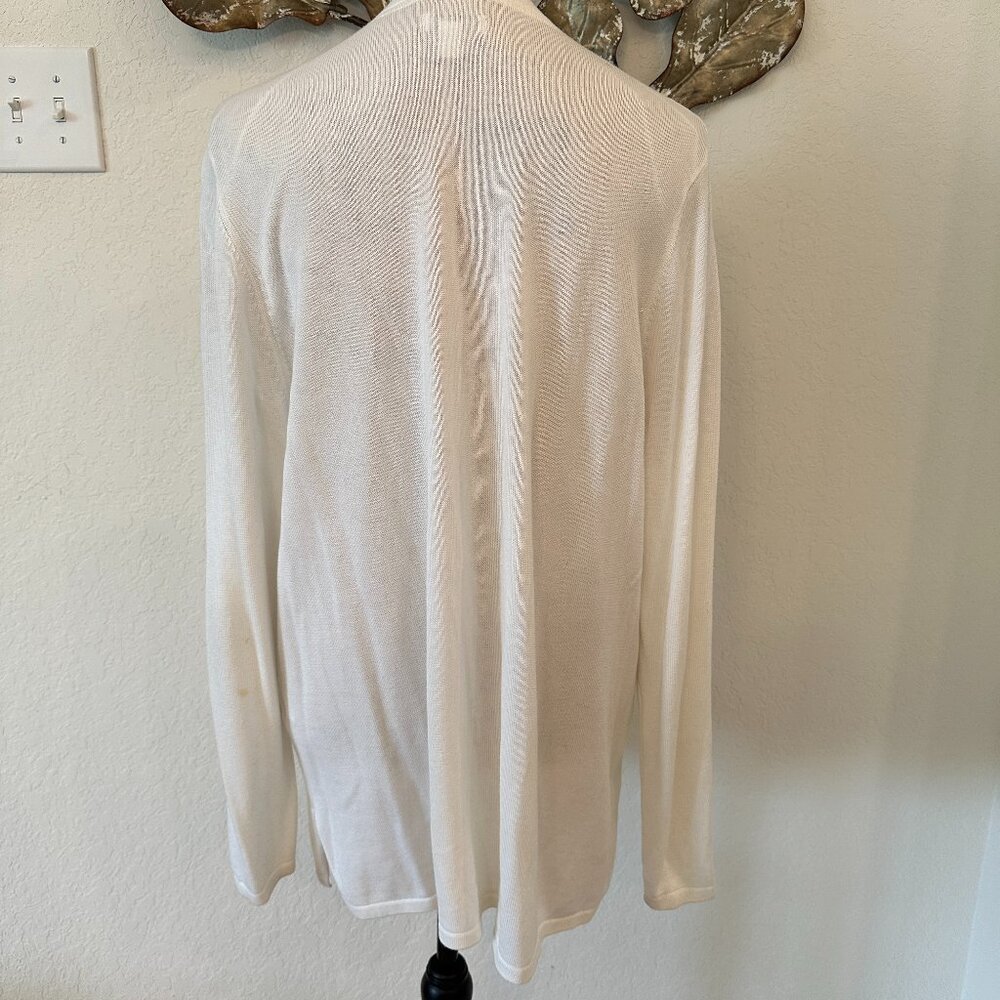 Croft & Barrow Women’s XXL Open-Front Cardigan – White - Picture 3 of 4